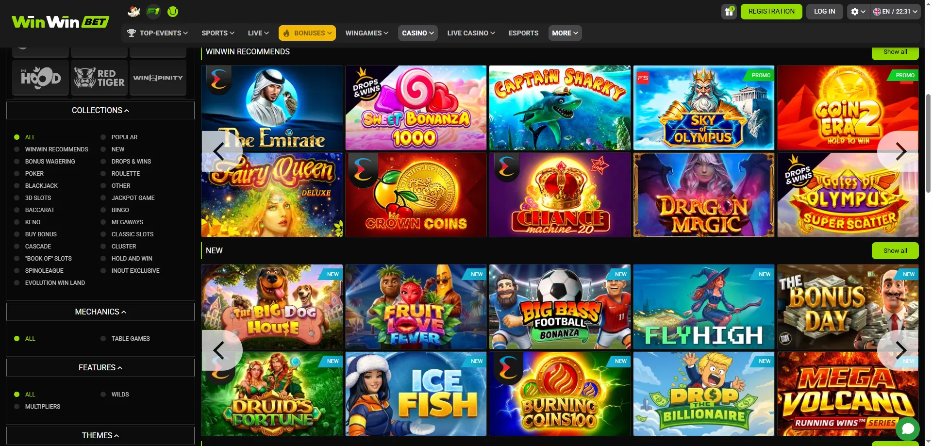 Machines &agrave; sous WinWin Bet casino en ligne Cameroun