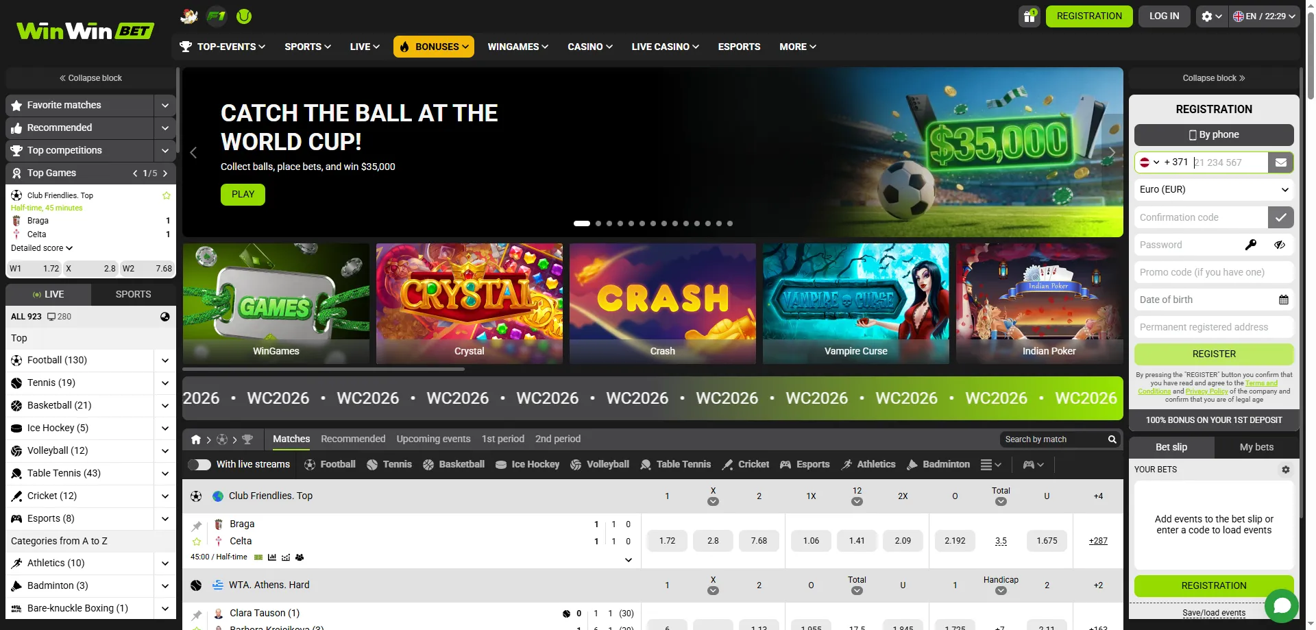 WinWin Bet Cameroun aper&ccedil;u g&eacute;n&eacute;ral paris sportifs et casino